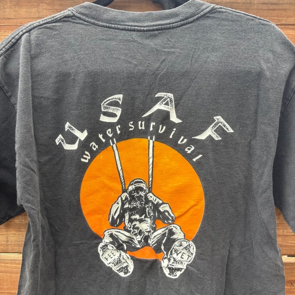 Gildan Other - Gildan USAF Water Survival T-Shirt Mens L Black Good Feet Wet Graphic
